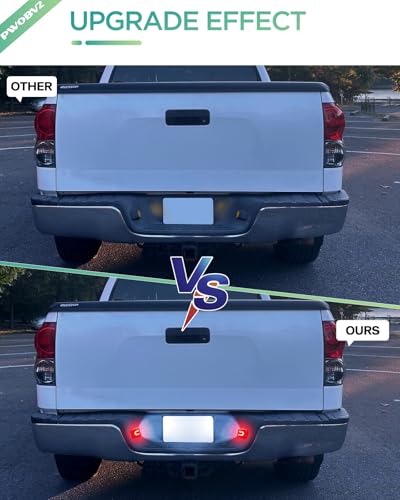 Image of Full LED License Plate Lights for Toyota Tacoma 2005-2015 Tundra 2000-2013 | Red U-Shape LED License Plate Lamp Assembly, 6000K White Rear Tag Lights, IP67 Waterproof, Plug & Play, Clear Lens, Pack of 2