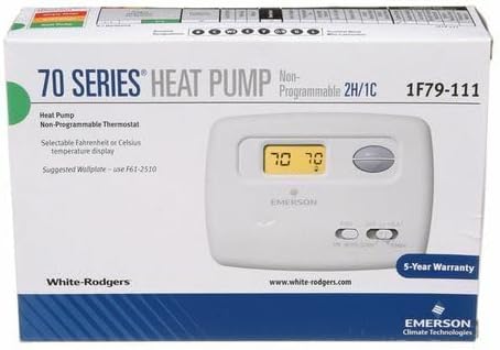 Replacement for Emerson White-Rodgers 1F79-111 70 Series Non-Programmable Thermostat, 2H/1C