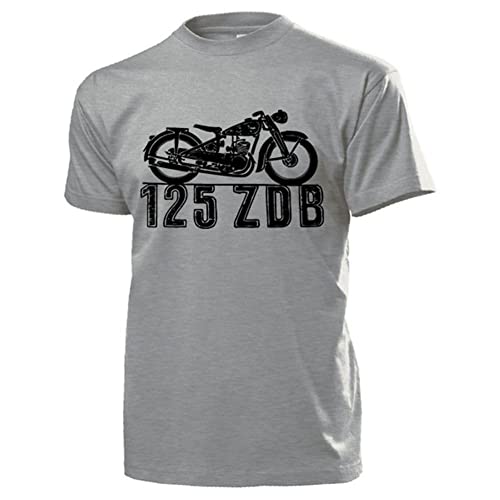 T-Shirt 125 Zdb Moto Oldtimer en Gris Premium XL Modèle # 14222