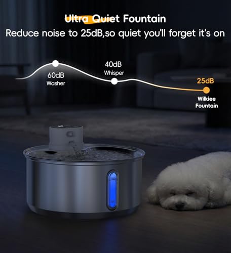 Stainless Steel Cat Water Fountain, 186fl.oz/1.45Gal Cordless Dog Fountain by WILKIEE - Used condition - Image 7