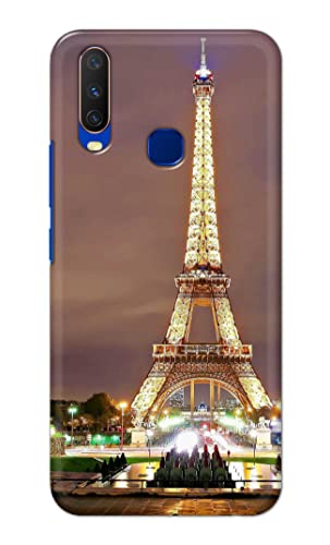 Image of PRINTFIDAA Lovers Famous Place Eiffel Tower in Paris Printed Designer Hard Case for Vivo Y15 / Vivo Y17 / Vivo U10 Back Cover -(e) RPM1009