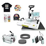 BetterSub 360 Degree Swivel Combo 5 in 1 12‘’ x15‘’ Heat Press Machine for T-Shirt 20/30oz tumbler Heat Press Hat Plate Cap Printing Sublimation Machine Heat Transfer Digital Industrial-Quality Teal