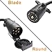 AUTOXBERT Round 7 Way to 7 Way Blade Trailer Adapter Towbar Towing Socket Plug Adapter Connector Vehicle RV Trailer Replacement Car Parts