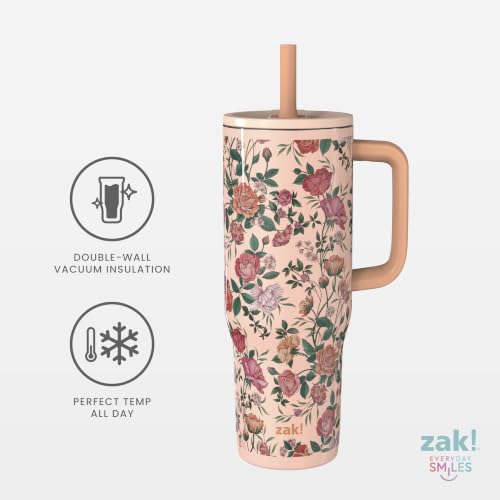 Image of Zak Designs Bridgerton 30 oz Spill-Proof Insulated Stainless Steel Tumbler