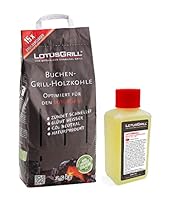 LotusGrill Buchenholzkohle 2,5 kg Sack inkl Brennpaste 200 ml, beides entwickelt für raucharmes Grillen
