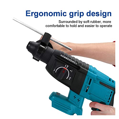 TEMSOOM Bürstenloser elektrischer Bohrhammer, wiederaufladbarer elektrischer Multifunktions-Schlagbohrer, kompatibel mit… – Bild 5