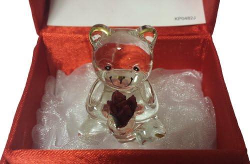 My Wife Crystal Bear In A Box - Hand-Sculpted - 22KT Gold