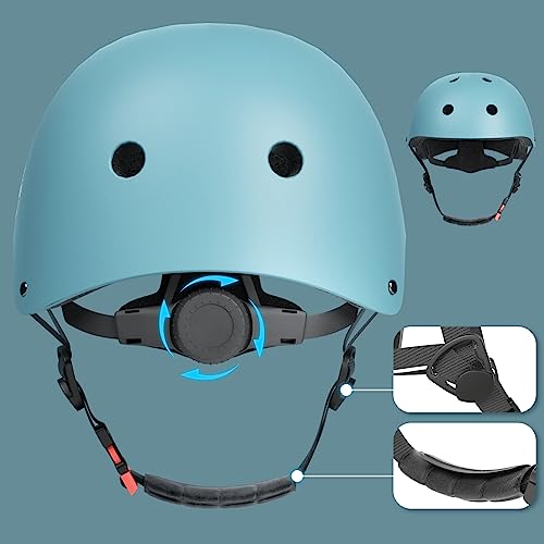XJD Kids Helmet Toddlers Bike Helmet Age 3-13 Years Adjustable Skateboard Helmet for Cycle BMX Scooter Roller Skating for Children Boys/Girls (Dusty Blue - Image 3