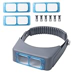 Sarini Professional Headband Magnifier with Double Lens Jewelry Loupe,Binocular Magnifier for Repair and Crafts 1.5 X 2 X 2.5 X 3.5 X Magnification