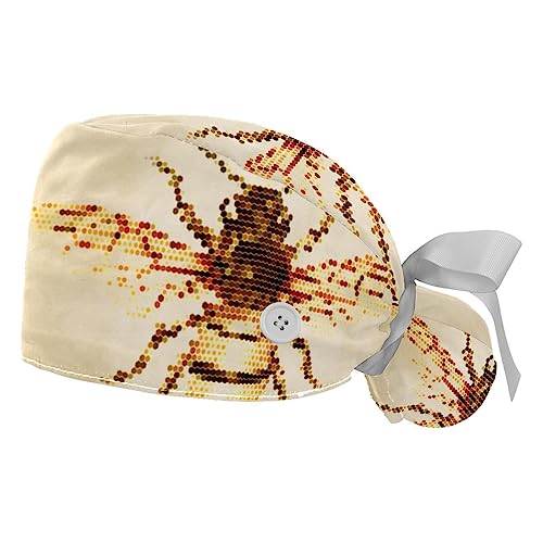 Berret bouffant VERED lot de 2 chapeaux de travail réglables imprimé abeille avec bande anti-sueur