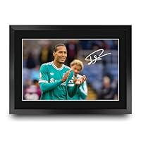 HWC Trading Virgil van Dijk Liverpool Geschenke gedruckt Autogramm Bild für Fans und Unterstützer - A4