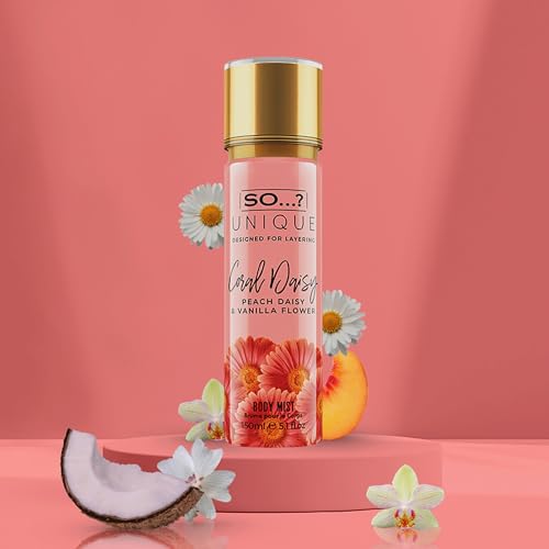 Image of So...? Unique Coral Daisy Body Mist - Perfume for Women - Gourmand Fruity Vanilla Perfume - Gifts - Body Spray for Women - 5.1 oz