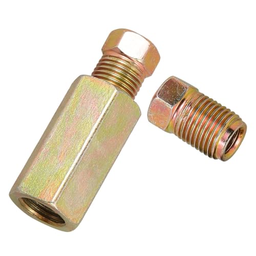 UKCOCO Raccord de Conduite de Frein Double Tête 6 Mm, Raccords Filetés Intérieurs en Fer et Cuivre, Extrémités Évasées pour Connexion Sécurisée, Kit de Réparation Compatible, Pièces