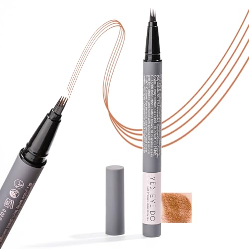 Image of Strawberry Blonde Eyebrow Pencil with 4-Prong Micro-Fork Tip, Ultre Precise Gold Eyebrow Pen for Blonde /Red Hair, 24H Long Wear YES.EYE DO (Soft Gold-Blonde)