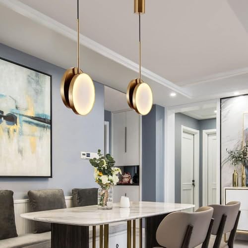 Luminaire suspendu géométrique en marbre véritable et bronze - 5