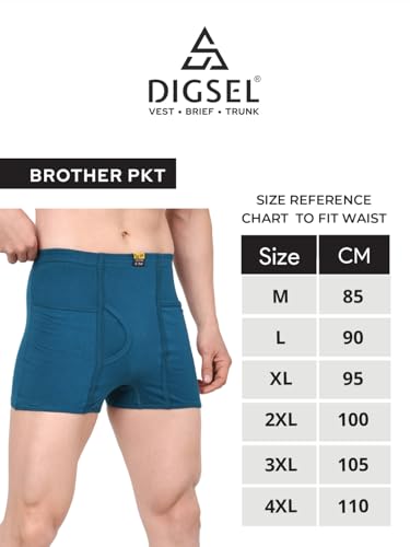 Image of Digsel Men 100% Cotton Inner Elastic Packet Trunks