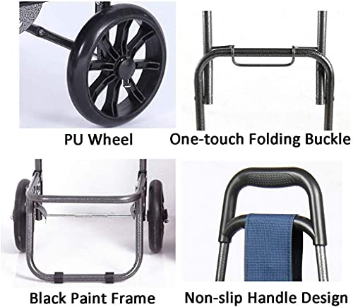 SENWEI Multifunktions-Einkaufstrolley aus Aluminium, zusammenklappbar, tragbar, robust, doppelte Seitentasche, Stauraum… – Bild 5