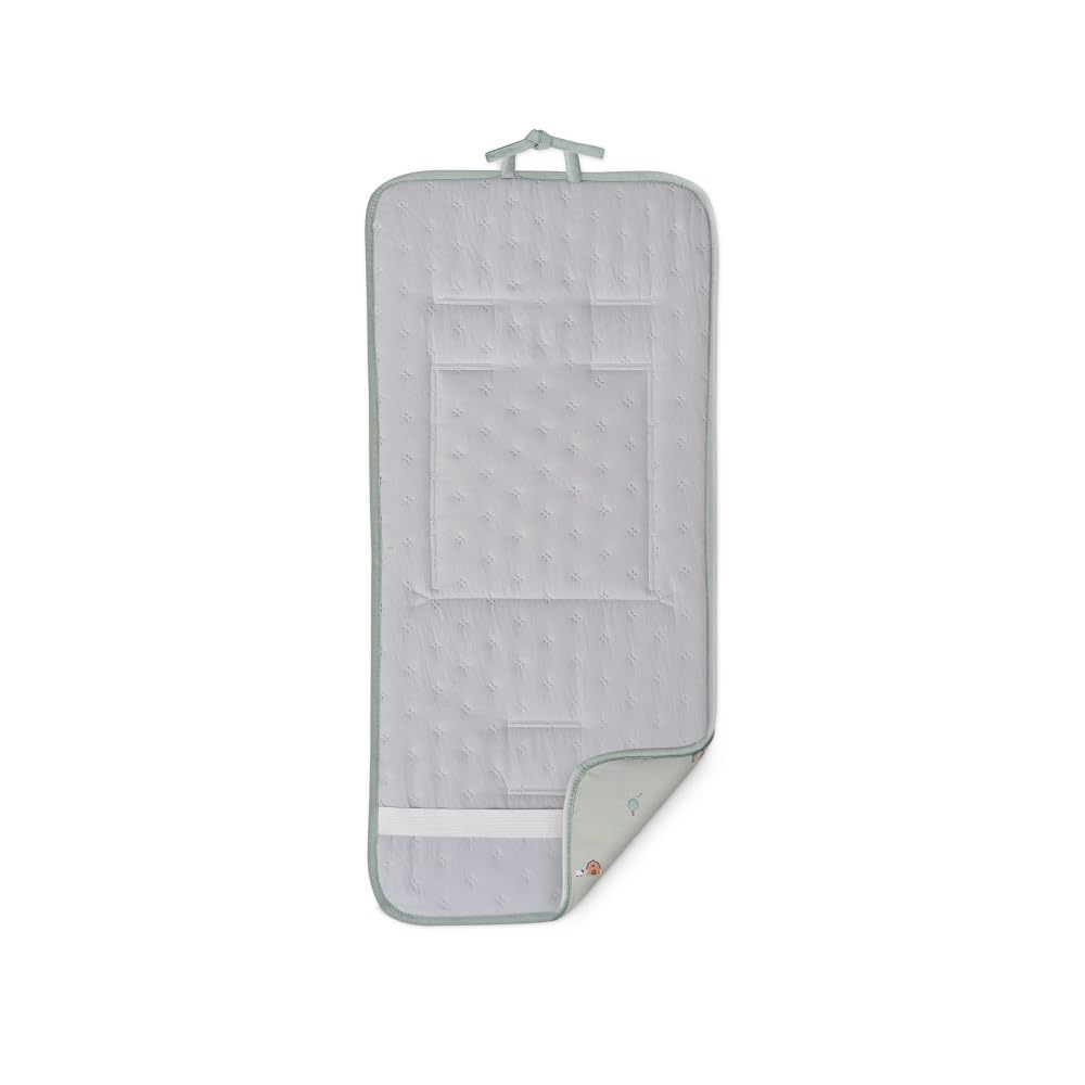 Interbaby - Colchoneta para Silla de Paseo Universal Reversible, Estampado Granja Koala Verde y Reverso Liso, Cojín de Verano para Cochecito y Asiento de Carro