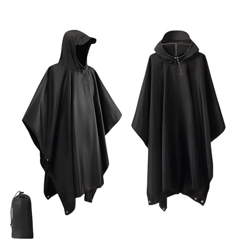 HGps8w Rain Ponchos for Adults Outdoor Hiking Camping - Lightweight Waterproof Hooded Raincoats for Women Men with Pocket