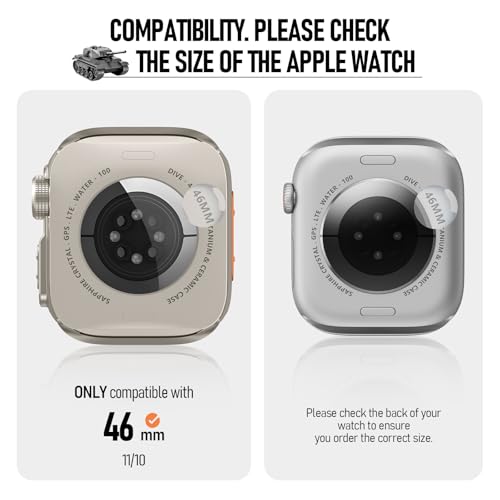 Metal Cases for Apple Watch Series 11/10 46mm Men, Rugged Shockproof Bumper+Hard PC Back Cover(No Glass), Enhanced Military Protection for Apple Watch Case 46 mm[Upgrade to Sportier Ultra Style] by BXUXOHS - Image 7