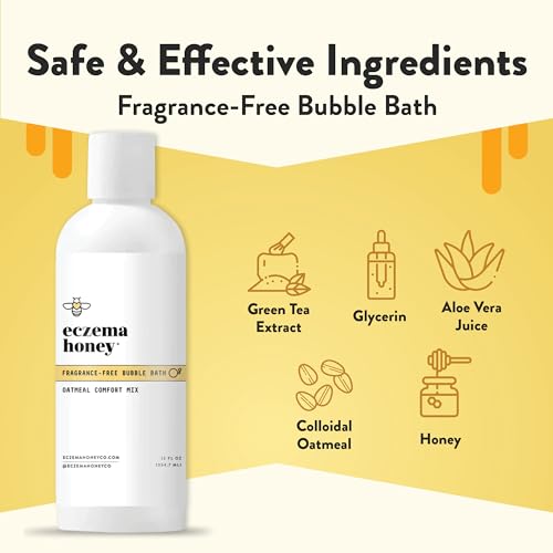 ECZEMA HONEY Fragrance-Free Oatmeal Comfort Bubble Bath - Sensitive Skin Body Wash & Bath Soak - Moisturizing Bath Products - Nourishing Bubble Bath for Women, Men, & Kids (12 Oz) - Image 3