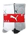 Puma Men's 1/2 Terry Crew, White/Grey/Black, 10-13 (Pack of 6)