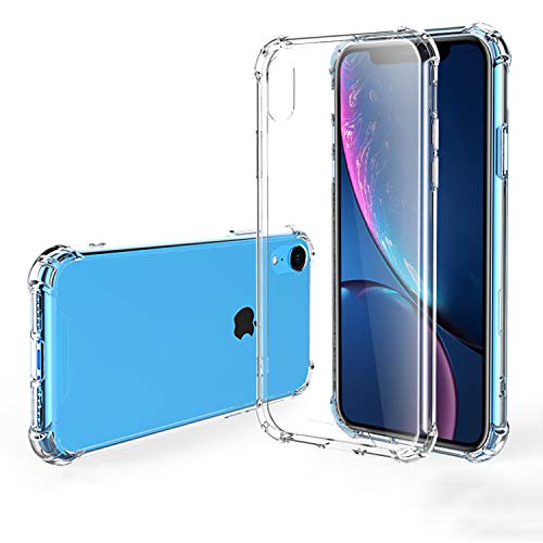 Hually Compatibel met iPhone XR Case, Premium Ultra Slim Clear Case voor iPhone XR, met anti-kras harde pc-achterkant en schokbestendige zachte TPU-bumper, transparant (6,1 inch)