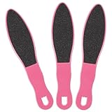 PPhtony 3pcs Foot File Callus Remover with Double-Sided Sand Paper Reusable Foot Scraper Pedicure Tool Foot Rasp Multi Purpose Feet Care Kit for Exfoliator Remover Dead Skin Hard Skin Calluse (Pink)