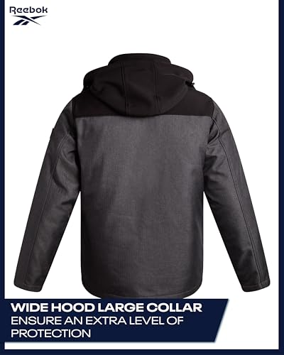 Image of Reebok Mens Winter Coats - 3 in 1 System Hooded Softshell Windbreaker Jacket and Quilted Puffer Insulated Mens Ski Jacket