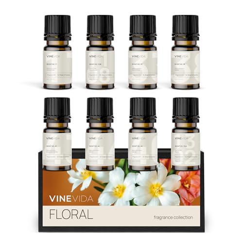 VINEVIDA 8‑Piece Floral Candle & Soap Fragrance Oils