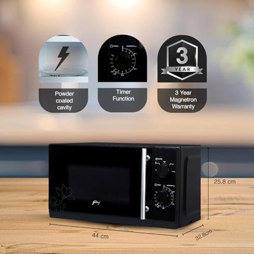 Image of Godrej 20 L 5 Years Comprehensive Warranty Multi Distribution System for Even and Faster Cooking, Solo Microwave Oven With 5 Power Levels (GMX 20SA2, Black)