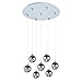 ET2 Lighting E93772-81SN Pendant with Mirror Chrome Glass Shades, Satin Nickel Finish