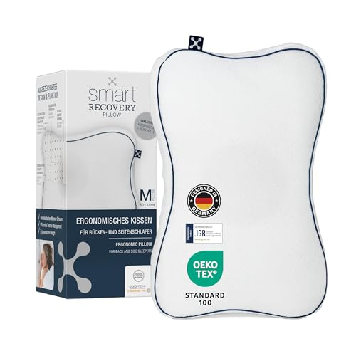 smartsleep® smart Recovery Pillow – Ergonomisches Nackenstützkissen aus Visco-Schaum mit Kopfmulde – Orthopädisches Kissen für Rücken- &...