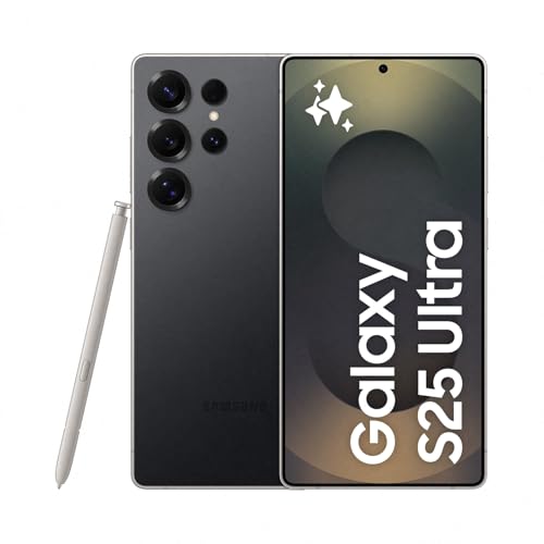 Samsung Galaxy S25 Ultra AI Smartphone, Galaxy AI, 12GB Memory, 256GB Storage, 200MP Camera, S Pen Included, Titanium Black, 3 Year Manufacturer Extended Warranty (UK Version)
