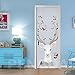 Produktbild JGCAI Türtapete 3D Selbstklebend Weißes Tierkitz Türposter Türaufkleber Innentür Wohnzimmer Schlafzimmer Badezimmer Wasserdicht Abnehmbare Türdeko Vinyl Wandbild Fototapete 95x215cm