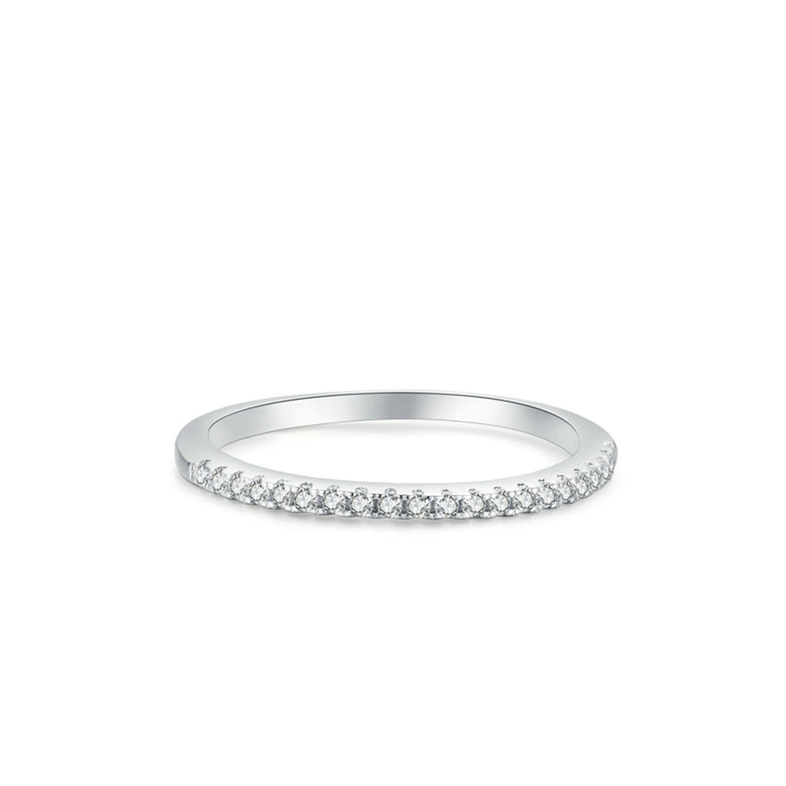 KnSam Obrączki ślubne z prawdziwego złota 9K/14K/18K białe złoto, półwieczność para pierścionki z moissanit, białe złoto Au 375/585/750 pierścionek soliter, rozm. 47-65