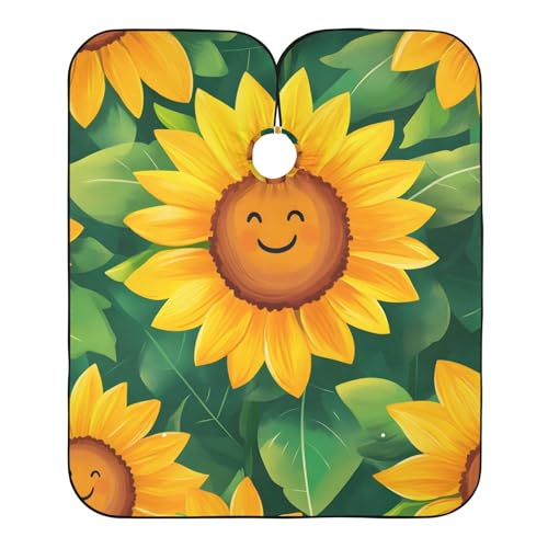 Hezely Happy Sunflower Hair Dye Cape, Barber Cape for Adults,Waterproof Salon Cape,Waterproof Hairdressing Styling Hair Cutting, 65