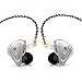 Linsoul KZ ZSX 5BA+1DD 6 sterowniki, hybrydowe słuchawki douszne HiFi z płytą czołową ze stopu cynku, 0,75 mm, 2-pinowy, odłączany kabel dla muzyków audiofilskich (z mikrofonem, czarne)