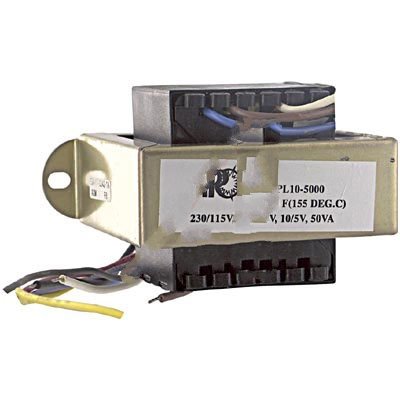 VPL10-5000, Transformer, Split Bobbin, pri:115/230V, sec:50VA, 10V@5A, 5V@10A, Leads, feet