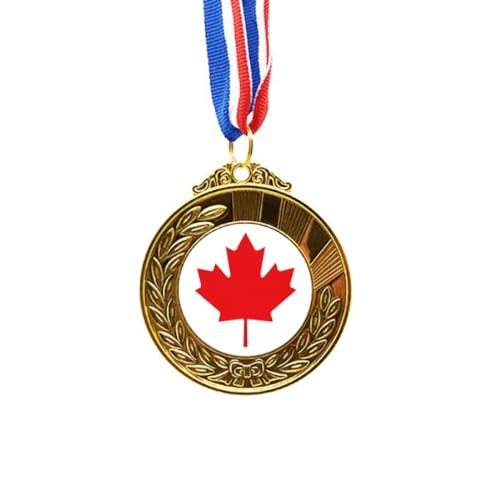 Medalla dorada de Canadá con cinta de primer puesto para regalar a campeones y coleccionistas