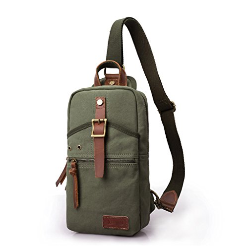 C&S CS Bolso de Lona Retro Bolso de Viaje de Ocio para Hombres Bolso de Tela Bolso Deportivo Bolso múltiple Estructura (Color : Green)