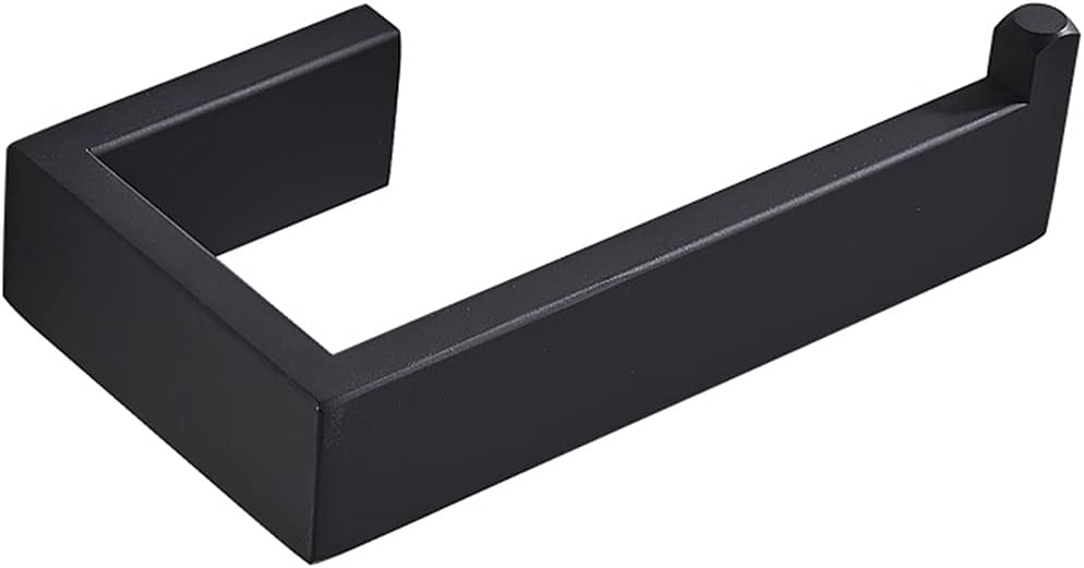 Bathroom Hardware Set, Black Robe Hook, Towel Rail, Tissue Paper, Holder Toothbrush Holder (Color : Single Towel Rail)