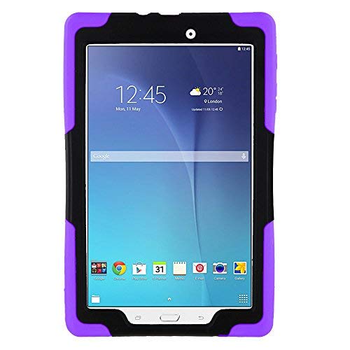 Kiq Armor Series For Samsung Galaxy Tab E 9.6 Case Thick Protective Kickstand Case For Samsung Galaxy Tab E Case Sm-T560 2015 (Sm-T560/T561/T565/T567) - Purple #TOP2