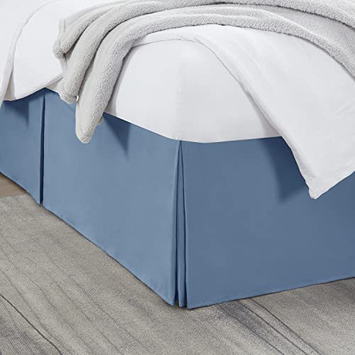 Image of Nestl Blue Heaven Bed Skirt Cal King Size - Cal King Bed Skirt 14 Inch Drop - Brushed Microfiber Bed Skirts - Hotel Quality Pleated Bed Skirt - Shrinkage & Fade Resistant