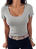 Design unique : Des volants espiègles sur les manches et l'ourlet ajoutent une touche de féminité délicate à ce haut basique. Simple mais raffiné, il permet de créer des looks stylés au quotidien