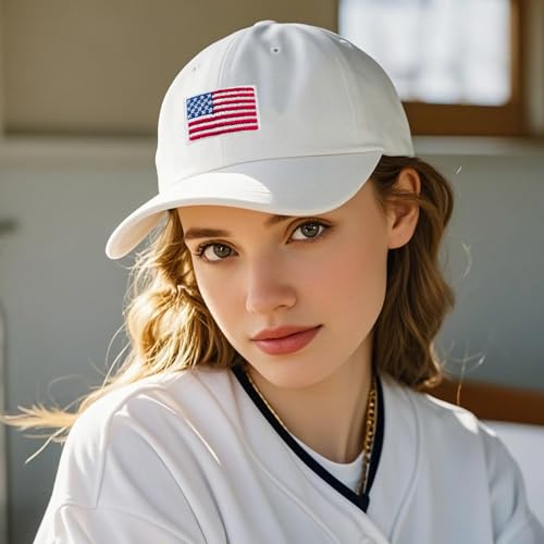 Image of American Trends Baseball Cap for Women Men Adjustable Cotton Dad Hat, Classic Plain Ponytail Hat for Workout & Everyday Wear