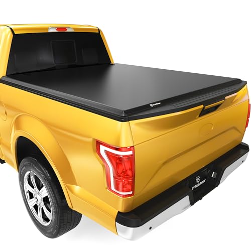 YITAMOTOR Soft Quad Fold Truck Bed Tonneau Cover Compatible with 2015-2025 Ford F150 F-150, Styleside 6.5 ft Bed 6'7" Soft 4-Fold 2015-2025