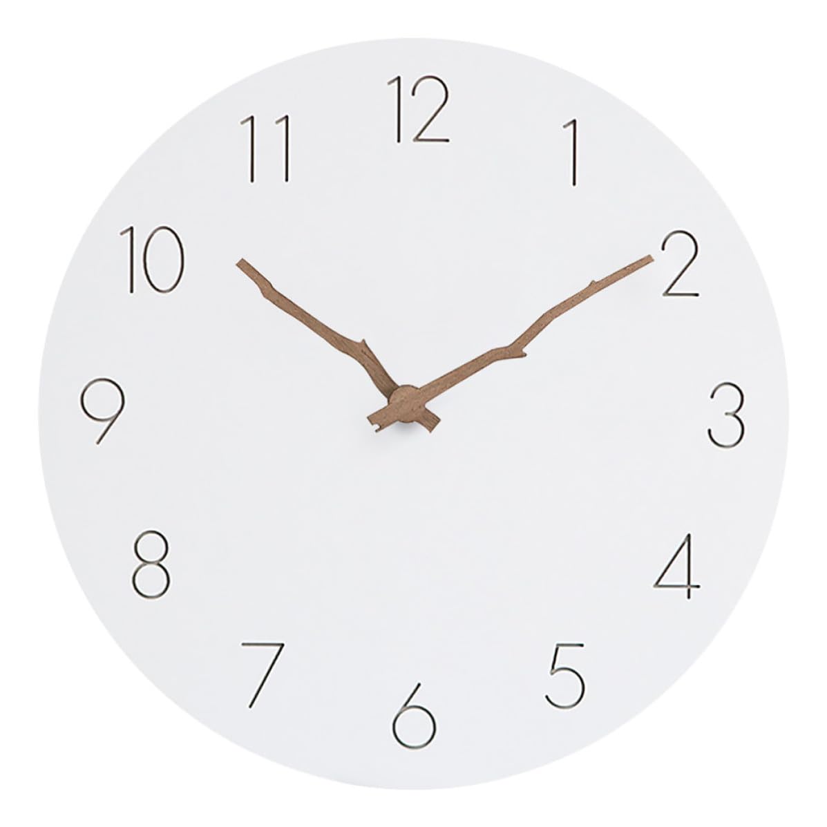 Horloge Murale Design Silencieux UKCOCO Décoration Horloge Blanche