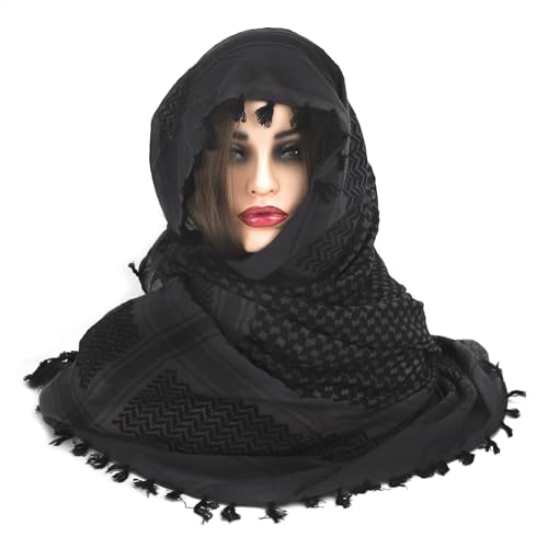 Image of PURFUN Men's Large Arab Shemagh Headscarf Muslim Headcover Shawl Keffiyeh Arabic Scarf