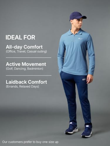 Image of TECHNOSPORT Men's Slim Fit Full Sleeve Polo T-Shirt with Collar, MATPIQ Quick Dry Moisture Wicking Polo Tee for Gym Sports Golf and Casual Wear